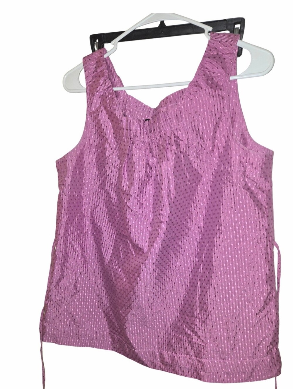 attention Pink Metallic Dot Sleeveless Tank